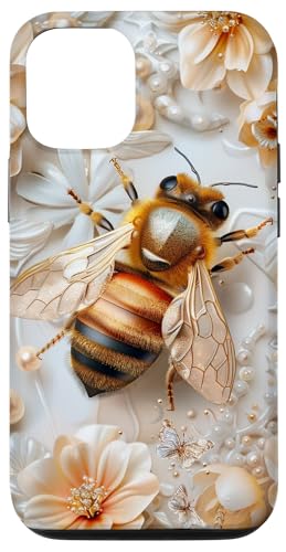 Hülle für iPhone 12/12 Pro Ästhetische Bienen, Blumenmuster, Blumenbienen, Mädchen, Damen von Bees Floral Pattern Flower Garden Designs