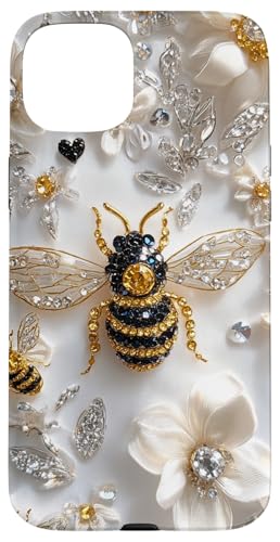 Hülle für iPhone 15 Plus Ästhetische Bienen, Blumenmuster, Blumenbienen, Mädchen, Damen von Bees Floral Pattern Flower Garden Designs