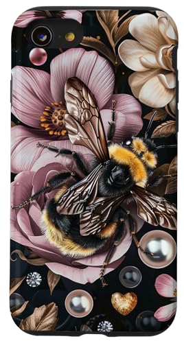 Hülle für iPhone SE (2020) / 7 / 8 Ästhetische Bienen, Blumenmuster, Blumenbienen, Mädchen, Damen von Bees Floral Pattern Flower Garden Designs