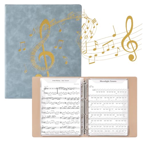 Notenmappe für Notenblätter Befitery Notenblock A4 Chormappe mit 20 Nachfüllungen Präsentationsmappe für Noten und Materialien (Blau) von Befitery