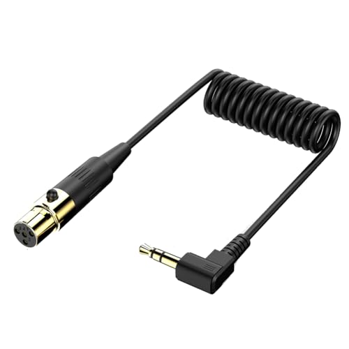 Begchy Rechtwinkliges 3,5-mm-auf-XLR-Aux-Kabel, 90-Grad- 3,5 mm auf XLR 90-Mikrofonkabel für Laptop-Mikrofonverstärker, 4-Polig von Begchy