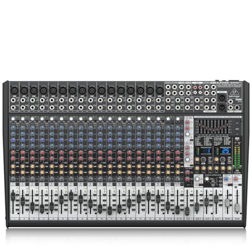 Behringer EURODESK SX2442FX Studio/Live-Mixer mit 24 Eingängen und 4 Bussen, ultra-rauscharmem Design, XENYX-Mikrofonvorverstärkern, britischem EQ und dualem Multi-FX-Prozessor von Behringer