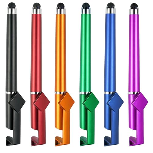 Multifunktionaler Tablet-Stift, Touchscreen-Stift mit Kugelschreiber, Handy-Ständer für Tablet, Handy, 12 Stück von Beimus