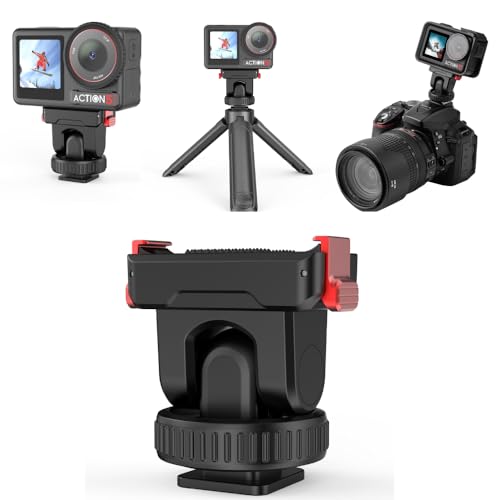 Magnetische Adapterhalterung für DJI Osmo Action 5 Pro/Action 4/Action 3, Schnellwechselbasis mit Kaltschuh-Erweiterungsbasis und 1/4-Zoll-Gewinde für DJI Action 5 Pro/4/3 Zubehör von BeisDirect