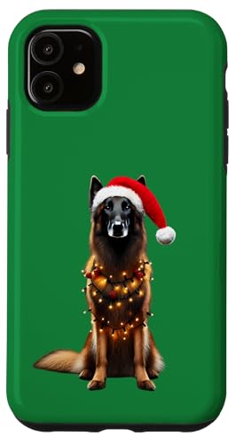 Hülle für iPhone 11 Belgischer Laekenois Hund Weihnachtsmannmütze Weihnachtsbeleuchtung Besitzer Mama von Belgian Laekenois Dog Christmas Products