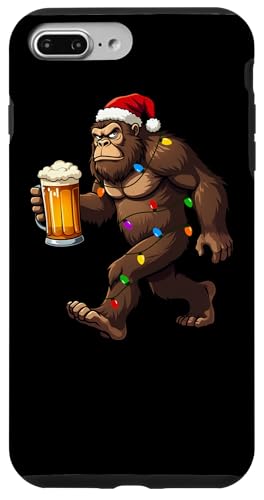 Hülle für iPhone 7 Plus/8 Plus Bigfoot Bier-Weihnachtsbeleuchtung, Weihnachtsmannmütze, Sasquatch von Believe Bigfoot Santa Beer Lovers Christmas Gear