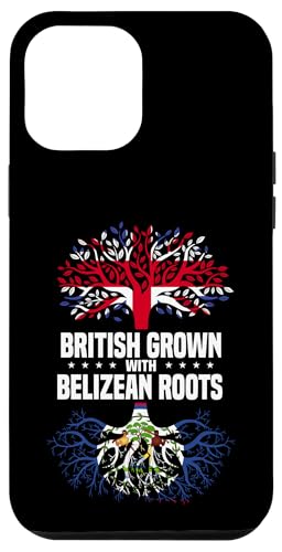 Hülle für iPhone 12 Pro Max Britische Flagge mit belizischen Wurzeln, Großbritannien, Belize-Flagge von Belize Flag Designs Proud Belizean Heritage