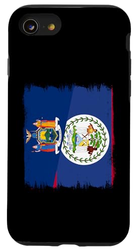 Hülle für iPhone SE (2020) / 7 / 8 Flagge von New York Belize Souvenir mit den Flaggen von New York Belize von Belize Flag Designs Proud Belizean Heritage