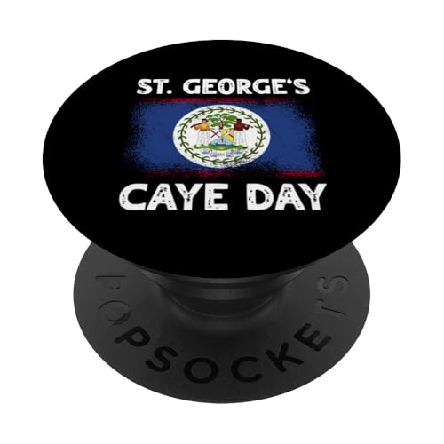 St. George's Caye Day Belize Flagge Belizean Independence Day PopSockets mit austauschbarem PopGrip von Belize Flag Designs Proud Belizean Heritage