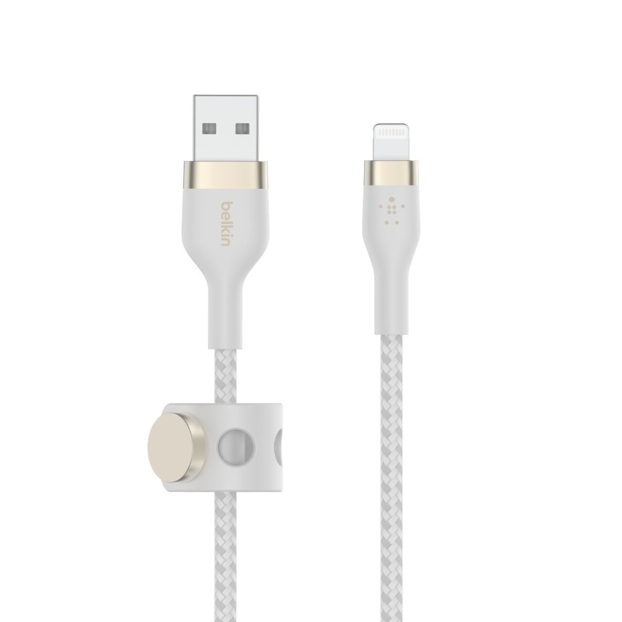 Belkin BoostCharge Pro Flex USB-A Kabel mit Lightning Connector (1m, Weiß) von Belkin
