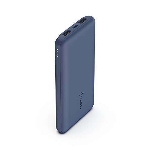 Belkin Powerbank 10000mah, tragbares USB-C-Ladegerät mit 1 USB-C- & 2 USB-A-Anschlüssen, Akkupack zum Laden mit bis zu 15 W, externe handyakkus für iPhone, Galaxy, Pixel, AirPods, iPad usw. – Blau von Belkin