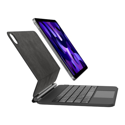 Belkin Pro iPad-Tastatur-Hülle mit magnetischem Ständer, Hintergrundbeleuchtung, Multi-Touch-Tasten, Apple-Pencil-Fach, kabellose AZERTY-Tastatur für iPad Air M2 11 Zoll / 27,9 cm, iPad Pro 11 Zoll von Belkin