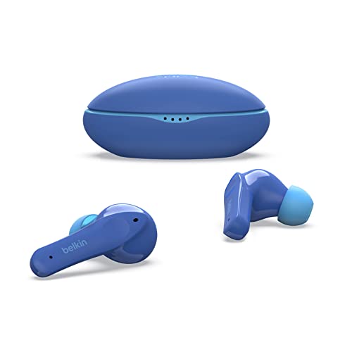 Belkin SOUNDFORM Nano, Bluetooth-Kopfhörer für Kinder, kabellos, 85-dB-Begrenzung zum Gehörschutz, Online-Unterricht, Schule, IPX5-zertifiziert, 24 Std – Blau, One Size, PAC003btBL von Belkin