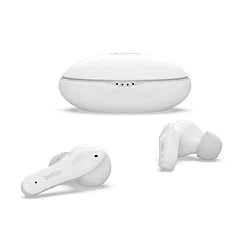 Belkin SOUNDFORM Nano, Bluetooth-Kopfhörer für Kinder, kabellos, 85-dB-Begrenzung zum Gehörschutz, Online-Unterricht, Schule, IPX5-zertifiziert, 24 Std. Betrieb für iPhone, iPad, Kindle usw. – Weiß von Belkin