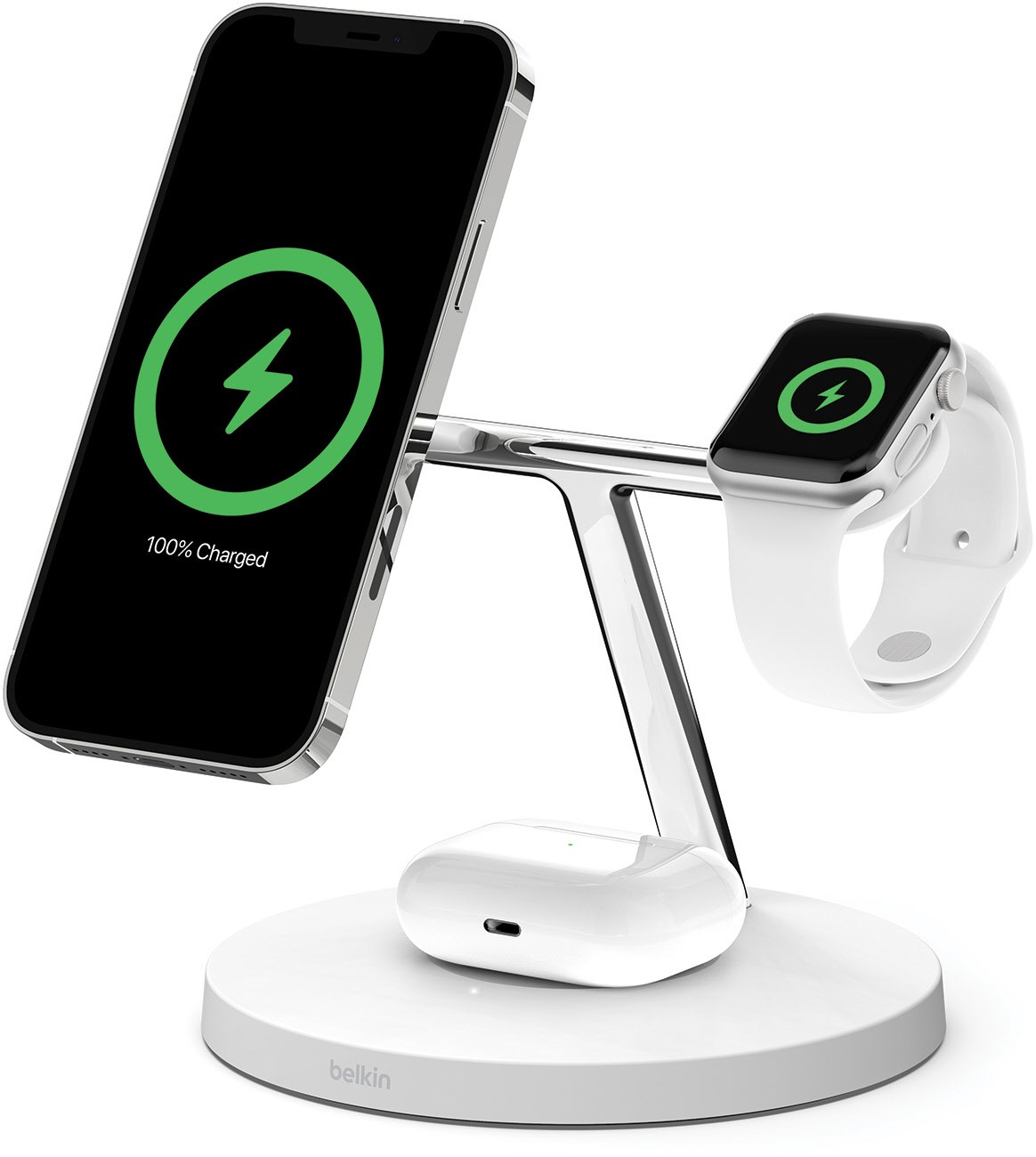 BoostCharge Pro 3in1 Wireless (15W) Ladestation weiß von Belkin