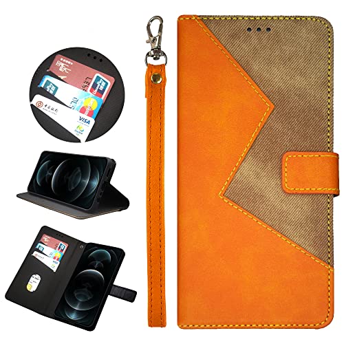 BellaCase Moto X50 Ultra Handyhülle Hülle Leder Flip Case [Kartenfach] [Standfunktion] [Magnetschnalle] Wallet Cover für Moto X50 Ultra Smartphone(Orange) von BellaCase