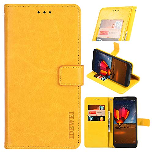 BellaCase OnePlus Nord 2T 5G Handyhülle Hülle Leder Flip Case [Kartenfach] [Standfunktion] [Magnetschnalle] Wallet Cover für OnePlus Nord 2T 5G Smartphone(Gelb) von BellaCase