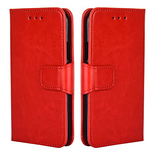 Redmi K80/K80 Pro Handyhülle, Hülle Leder Flip Case [Kartenfach] [Standfunktion] [Magnetschnalle] Wallet Case für Redmi K80/K80 Pro(Rot) von BellaCase