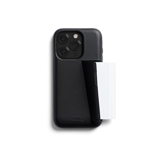 Bellroy Phone Case – 3 Card für iPhone 15 Pro (Leder-iPhone-Hülle, Handy-Geldbörse) - mit Zusatztaste - Cobalt - Black (Retrofit) von Bellroy