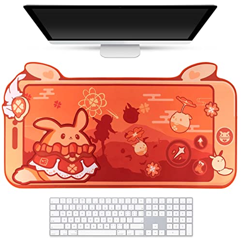 BelugaDesign Klee Schreibtischunterlage | Dodoco Niedliches Ei Orange großes Mauspad | Anime Videospiel Tastatur Gaming Mousepad | Rutschfester Schreibtischunterlage-Schutz aus Gummi von BelugaDesign
