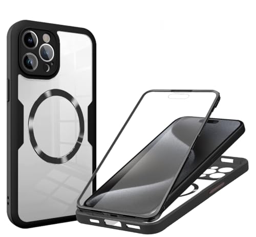 Belzsxy 360 Grad für iPhone 11 Pro Hülle mit Magsafe, Eingebaut Glas Schutzfolie, Komplettschutz HandyHülle Magnetisch Stoßfest Case für iPhone 11 Pro Schutzhüllen, Schwarz von Belzsxy