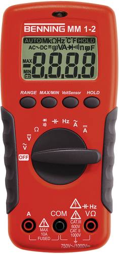 Benning MM 1-2 Hand-Multimeter digital CAT II 1000 V, CAT III 600V Anzeige (Counts): 2000 von Benning