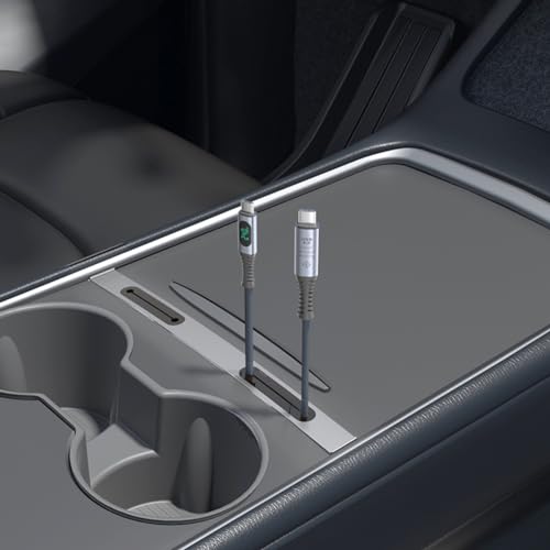 Berfi Life USB-Hub für Tesla Model 3 2021–2023 und Model Y 2019–2023, Kfz-Mittelkonsole, Kabel-Organizer mit Ladekabel-Management-Halterung von Berfi Life