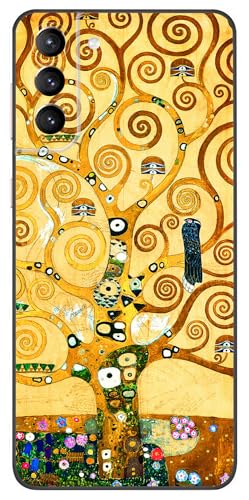 Berkin Arts Kompatibel mit Samsung Galaxy S21 /S30 G991 5G Hülle Silikon Handyhülle Khaki Aesthetic Fancy Blooming (Gustav Klimt-Baum des Lebens) von Berkin Arts