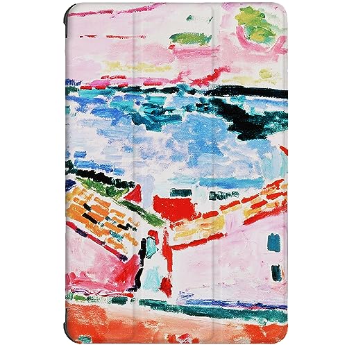 Berkin Arts Kompatibel mit Samsung Galaxy Tab S8 Ultra Hülle 14.6 Zoll Model SM-X900/X906 Hülle Premium-Lederbezug (Matisse-Ansicht von Collioure) von Berkin Arts