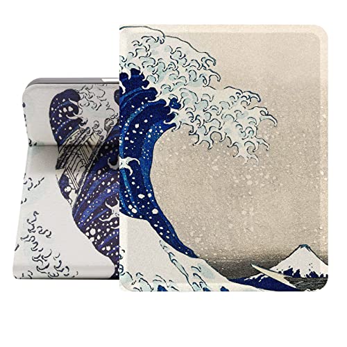 Berkin Arts Kompatibel mit iPad Air 4./5. Generation Hülle (10.9 Zoll) 2020/2021 Folio Case Premium-Lederbezug Ukiyo-e Japanischer Stil (Hokusai – Die große Welle) von Berkin Arts