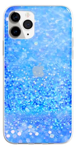 Berkin Arts Kompatibel mit iPhone 16 Pro Klare TPU-Hülle Glitter mit Klassisches Glänzendes Bling Glitzerndes Design Blau für Männer Frauen von Berkin Arts