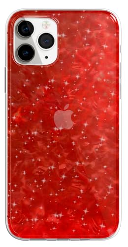 Berkin Arts Kompatibel mit iPhone 16 Pro Klare TPU-Hülle Glitter mit Klassisches Glänzendes Bling Glitzerndes Design Rot für Männer Frauen von Berkin Arts