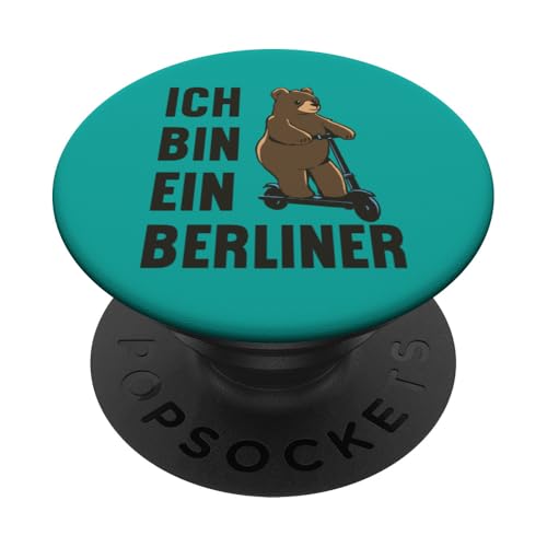 Ein Berliner-Bär auf Roller! - Ich bin ein Berliner PopSockets Klebender PopGrip von Berlin Love - Funny Berlin T-Shirts & Berlin Gifts