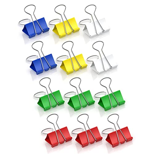 Berlingo Binderclips Set, 1 Packung x 12 Stück, 41 mm, 200 Blatt, Briefklammer, hochwertiges Mettal, rostfreie Stahl, für das Büro, das Home Office oder die Schule und Uni, Mix Farben von Berlingo