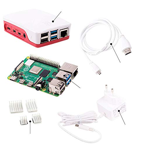 BerryBase Raspberry Pi 4 Computer Modell B, 4GB RAM Light Starter Kit, weiß von BerryBase