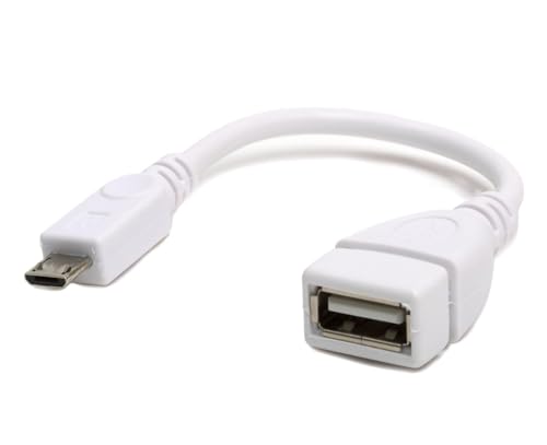 BerryBase USB 2.0 Hi-Speed OTG Adapterkabel, A-Buchse - Micro B-Stecker 0,15m weiß von BerryBase