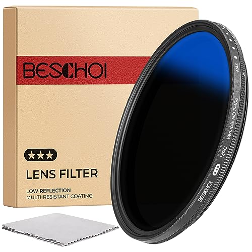 Beschoi 43mm Variable ND Filter ND2-ND400 (1-9 Stufe) mit 42-Mehrfacher Beschichtung wasserfest Kratzfest ultradünner Graufilter von Beschoi