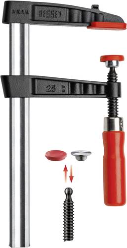 Bessey Tempergusszwinge, max. Spannweite mm: 160 TG16 Spann-Weite (max.):160mm Ausladungs-Maße:80mm von Bessey