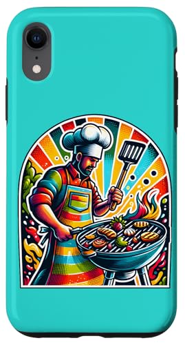 Hülle für iPhone XR Retro BBQ Master Griller Chef Barbecue Lebendiger BBQ Chef von Best BBQ Chef Apparel Outdoor Grilling Barbecue