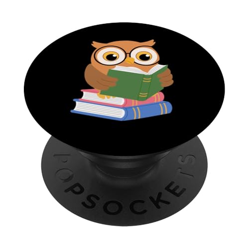 Beste Lese-Eulenkunst für Männer, Frauen und Kinder, Bücherwurm-Buchliebhaber PopSockets Klebender PopGrip von Best Bookworm Gift Library Apparel