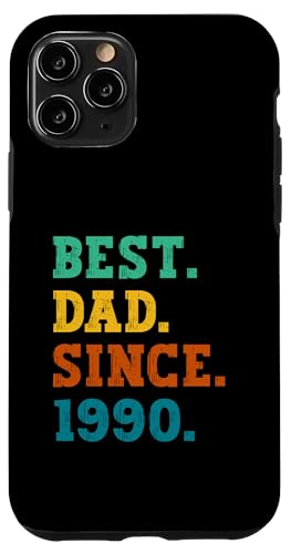 Hülle für iPhone 11 Pro Bester Papa seit 1990, Vintage-Design für Väter, Retro-Design von Best Dads Retro Text Art Designs