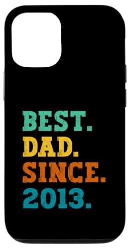 Hülle für iPhone 12/12 Pro Best Dad seit 2013, Vintage-Design für Väter, Retro-Design von Best Dads Retro Text Art Designs