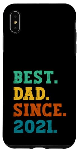 Hülle für iPhone XS Max Bester Papa seit 2021, Vintage-Design für Väter, Retro-Design von Best Dads Retro Text Art Designs