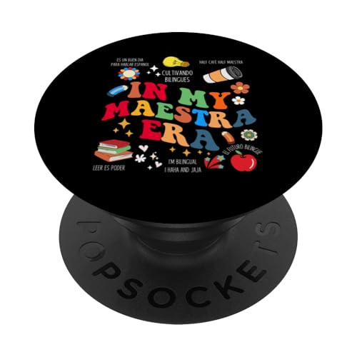 Cool In My Maestra Era Spanisch Zweisprachiger Lehrer Erster Tag PopSockets Klebender PopGrip von Best Maestra Gifts Spanish Teacher