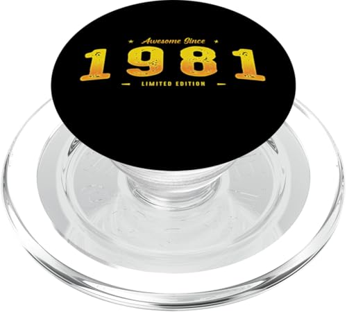 Best of 1981 - 44th Birthday Limited Edition Gift PopSockets PopGrip für MagSafe von Best Of Vintage Retro Groovy Theme for Birthday