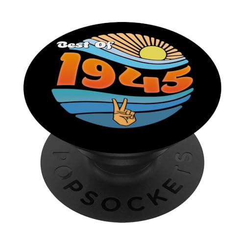 Vintage Best of 1945 – Celebrating 80 Years of Memories PopSockets Klebender PopGrip von Best Of Vintage Retro Groovy Theme for Birthday