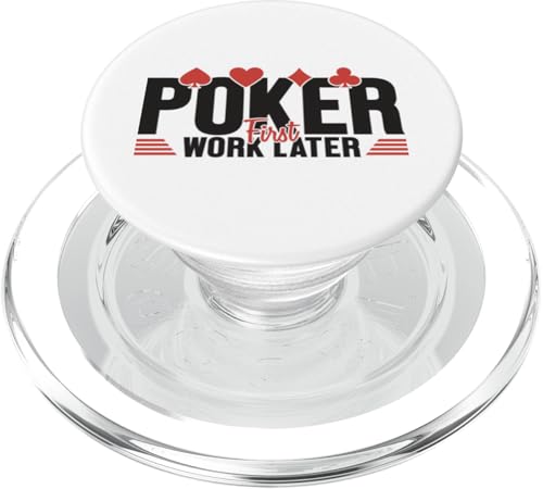 Poker: Erst arbeiten, dann Pokerblätter, Texas Holdem Player Poker PopSockets PopGrip für MagSafe von Best Poker Hands Chips Set Accessories Book Gifts