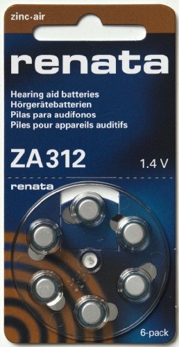 Batterie Zink-Luft Renata ZA 312 Hörgeräte, 6er von Best Price Square