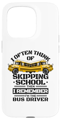 Hülle für iPhone 15 Pro Ich denke oft daran, Schulbetreiber Schulbusfahrer zu überspringen von Best School Bus Yellow Driver Transportation Gifts