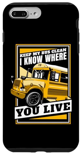 Hülle für iPhone 7 Plus/8 Plus Ich weiß, wo du wohnst Gelber Busbetreiber Schulbusfahrer von Best School Bus Yellow Transportation Driver Gifts